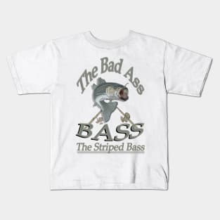 The bad Ass Bass the Striped bass Kids T-Shirt